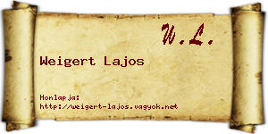 Weigert Lajos névjegykártya